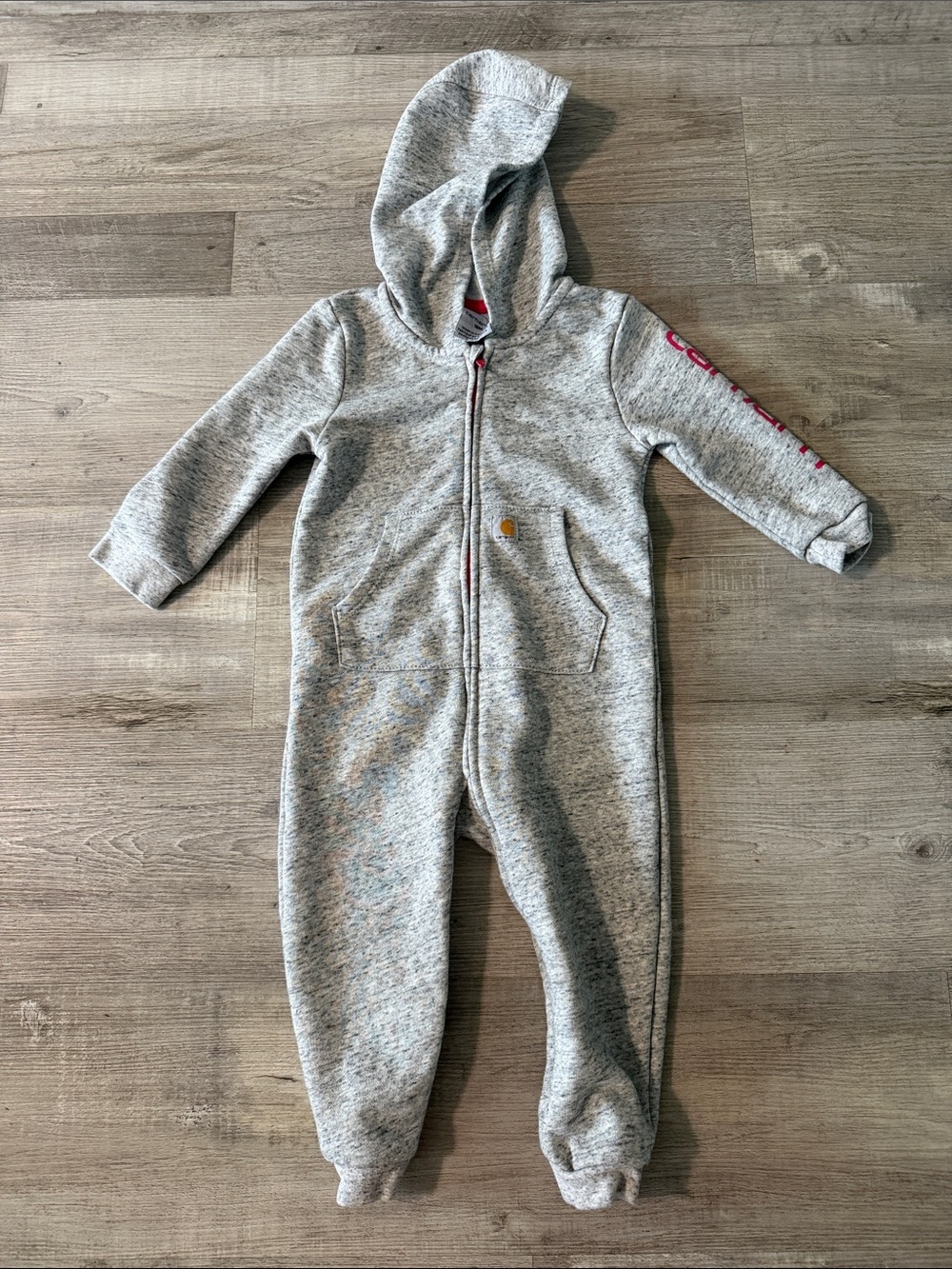 Carhartt Kids Heather Gray Hooded One-Piece
